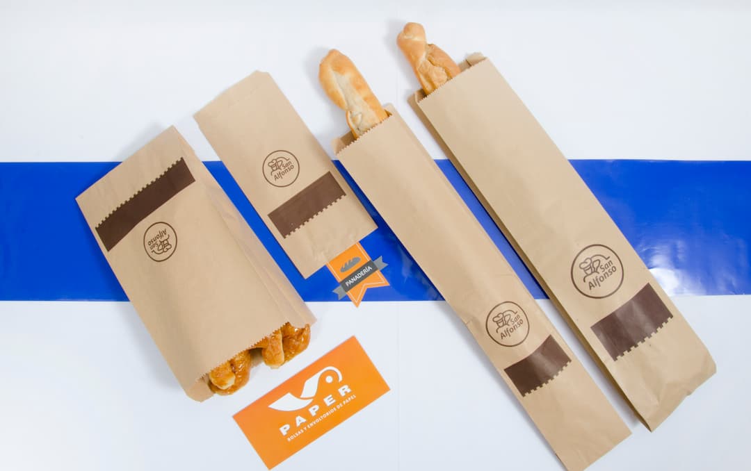 bolsas de papel impresas para pan diferentes tamaños