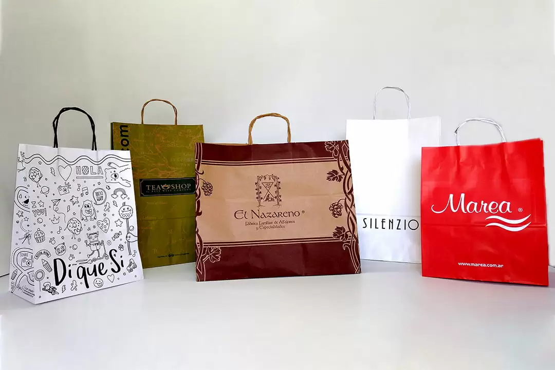 bolsas de papel biodegradable con manija personalizadas